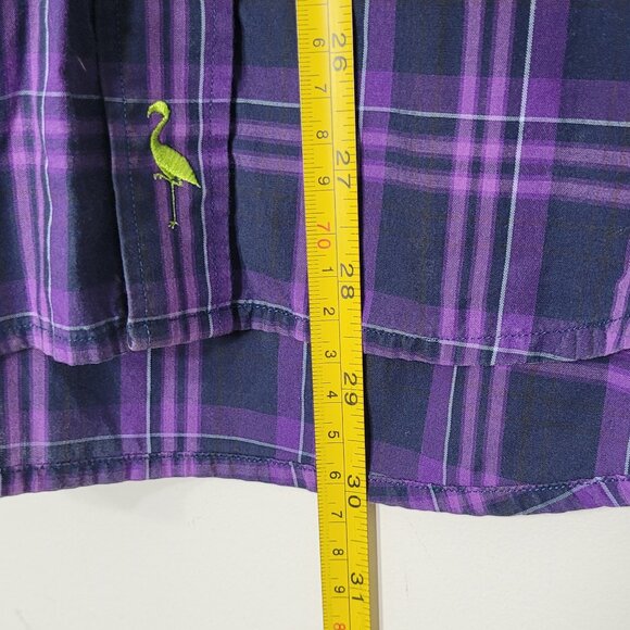 Tailorbyrd Men Purple Navy Blue Plaid Paisley Cuff 100% Cotton Button-Up Shirt S - Picture 9 of 11